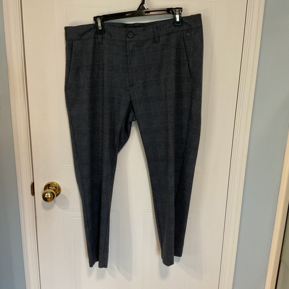 Only & Sons Mark Tapered Pants Mens 36x32 Blue Grey Excellent Grid Check Trouser